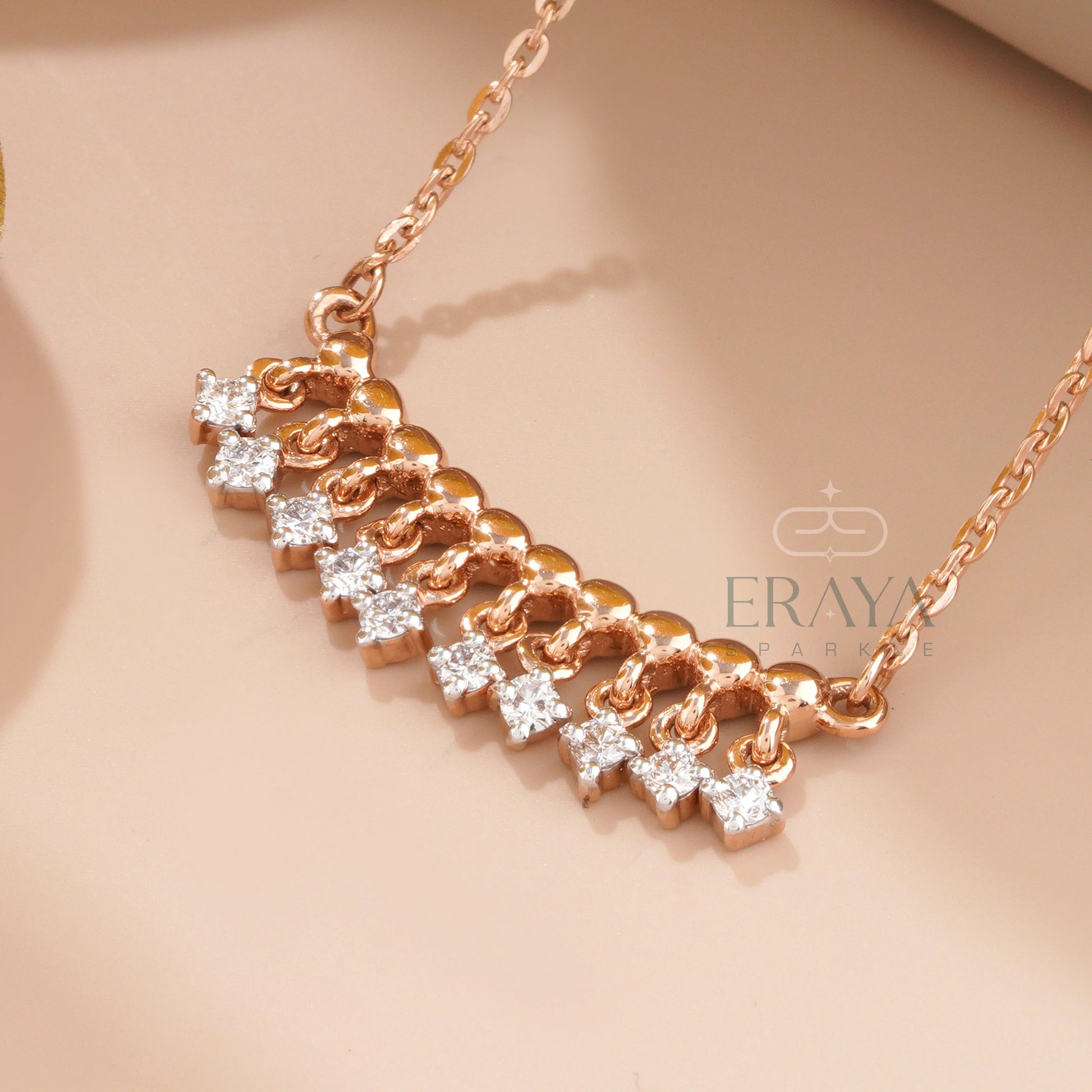 Minimalist Bar Necklace with Lab-Created Diamond - erayasparkle