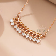 Minimalist Bar Necklace with Lab-Created Diamond -