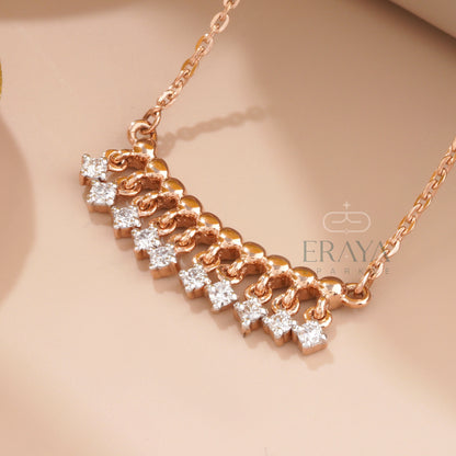 Minimalist Bar Necklace with Lab-Created Diamond - erayasparkle