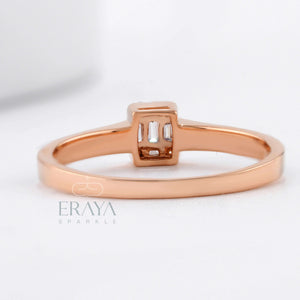 Art Deco Enamel with Lab Grown Diamond Ring -