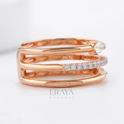 Pear Marquise Ring with Lab-Grown Diamond - erayasparkle