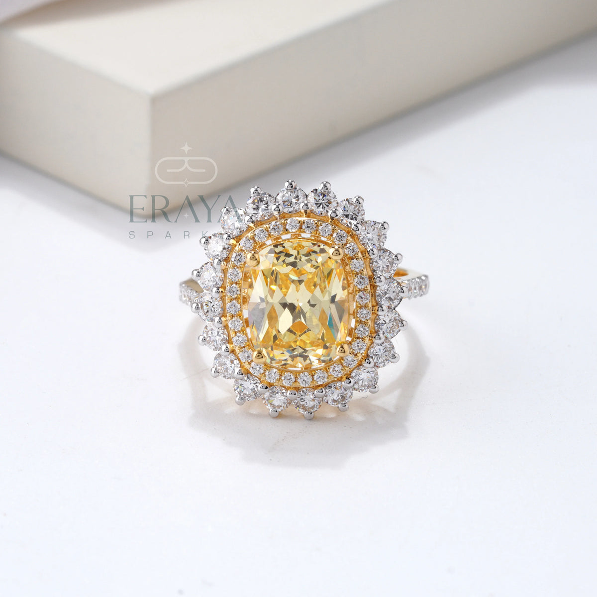 Cushion Cut Diamond Halo Ring
