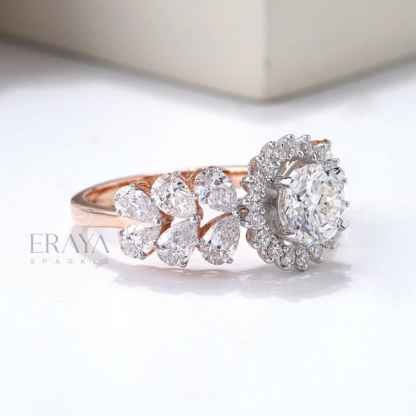 Solitaire Diamond Halo Engagement Ring - Ring