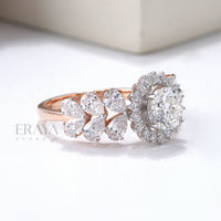 Solitaire Diamond Halo Engagement Ring - Ring