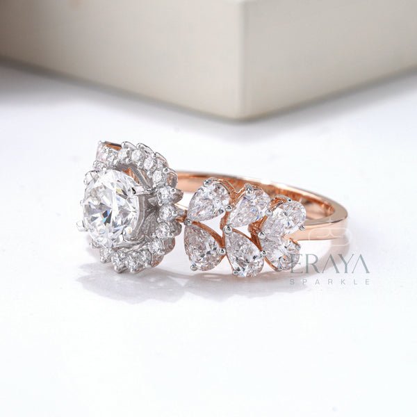 Solitaire Diamond Halo Engagement Ring - Ring
