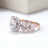 Solitaire Diamond Halo Engagement Ring - Ring