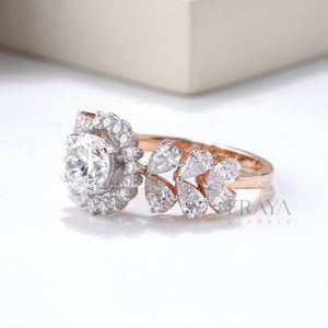 Solitaire Diamond Halo Engagement Ring - Ring