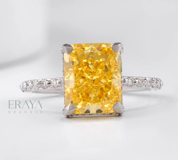 Radiant Yellow Sapphire Engagement Ring - Ring