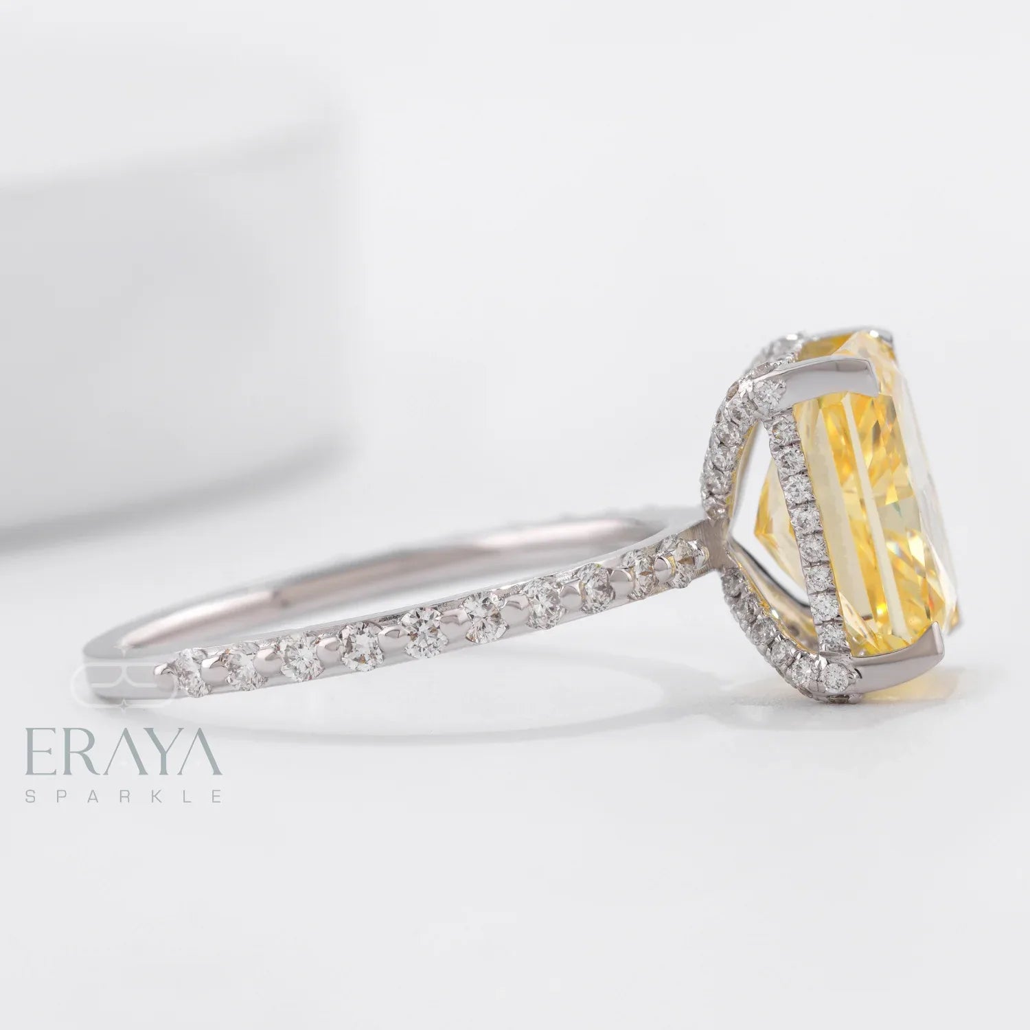 Radiant Yellow Sapphire Engagement Ring - erayasparkle