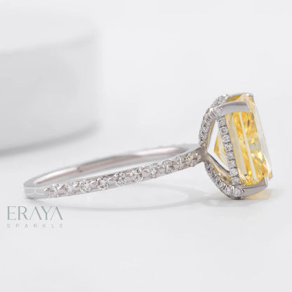 Radiant Yellow Sapphire Engagement Ring - erayasparkle