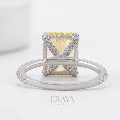 Radiant Yellow Sapphire Engagement Ring - erayasparkle