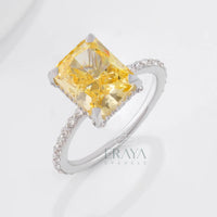 Radiant Yellow Sapphire Engagement Ring - Ring