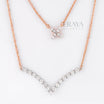 V-Bar Floral Pendant with Lab-Created Diamond - 