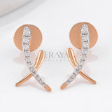 Twist Rose Gold Earrings with Lab Diamond -