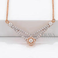 Elegant V-Shaped Necklace with Diamond - 