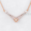 Elegant V-Shaped Necklace with Diamond - 