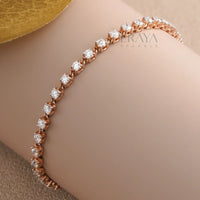Dainty Tennis Bracelet with Lab-Grown Diamond - 
