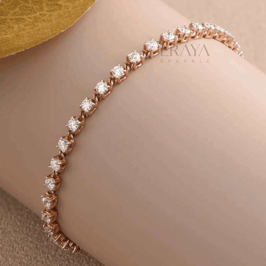 Dainty Tennis Bracelet with Lab-Grown Diamond - 