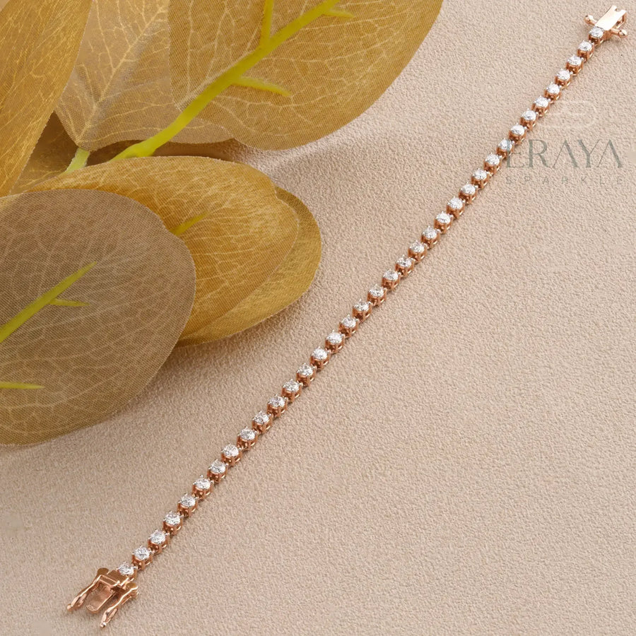 Dainty Tennis Bracelet with Lab-Grown Diamond - 