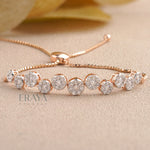 Elegant Lab Grown Diamond Bracelet in Rose Gold | Adjustable Tennis Style - 