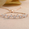 Elegant Lab Grown Diamond Bracelet in Rose Gold | Adjustable Tennis Style - 