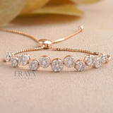 Elegant Lab Grown Diamond Bracelet in Rose Gold | Adjustable Tennis Style - 