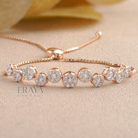 Elegant Lab Grown Diamond Bracelet in Rose Gold | Adjustable Tennis Style - 