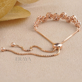Elegant Lab Grown Diamond Bracelet in Rose Gold | Adjustable Tennis Style - 