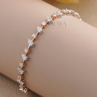 Pear Design Gold tennis Bracelet - 