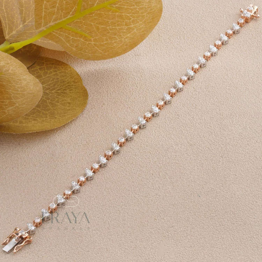 Pear Design Gold tennis Bracelet - 