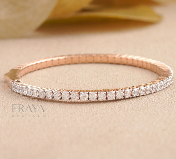 Lab Grown Diamond Tennis Bracelet in Rose Gold - 