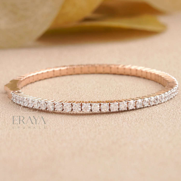 Lab Grown Diamond Tennis Bracelet in Rose Gold - 