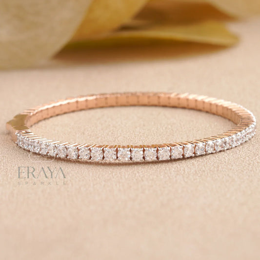 Lab Grown Diamond Tennis Bracelet in Rose Gold - erayasparkle