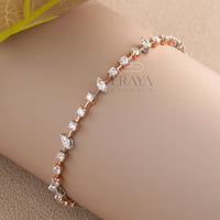 Rose Gold Marquise Band with LG Diamond Bracelate - 