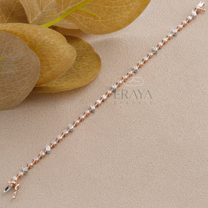 Rose Gold Marquise Band with LG Diamond Bracelate - erayasparkle