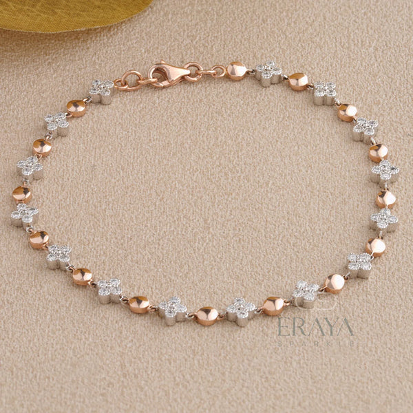 Floral Tennis Bracelet with LG Diamond Bracelate - 