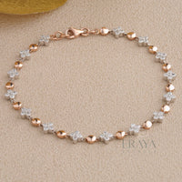 Floral Tennis Bracelet with LG Diamond Bracelate - 