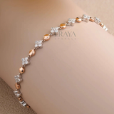 Floral Tennis Bracelet with LG Diamond Bracelate - 