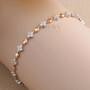 Floral Tennis Bracelet with LG Diamond Bracelate - 