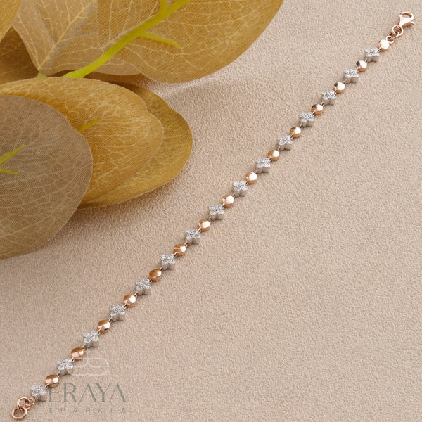 Floral Tennis Bracelet with LG Diamond Bracelate - 