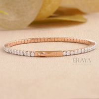 Lab Grown Diamond Tennis Bracelet in Rose Gold - 