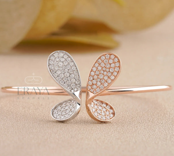 Elegant Rose Gold Butterfly Bracelet | LG Diamond Bracelate - 