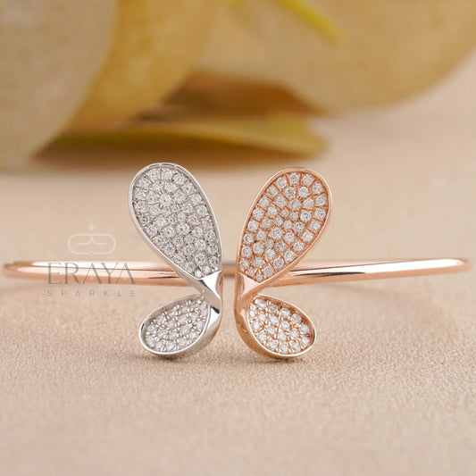 Elegant Rose Gold Butterfly Bracelet | LG Diamond Bracelate - erayasparkle