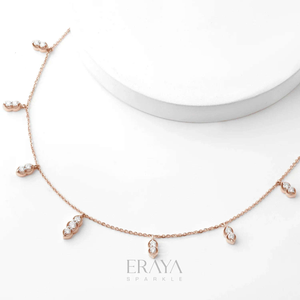 Triple Diamond Drop Necklace – Diamond Necklace - Ring