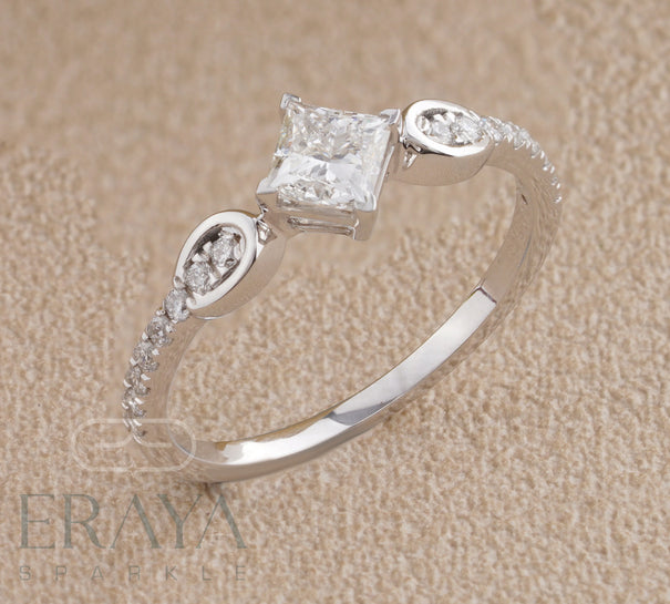 Princess Cut lab grown Diamond Ring - Ring
