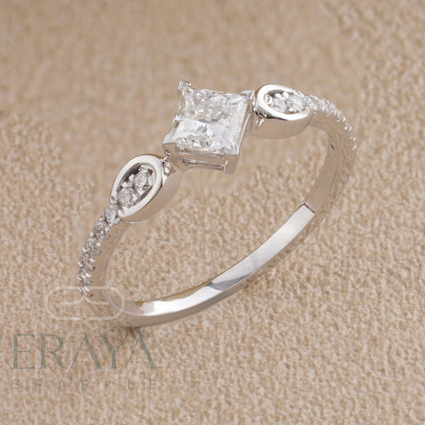 Princess Cut lab grown Diamond Ring - Ring