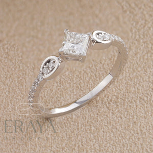 Princess Cut lab grown Diamond Ring - Ring