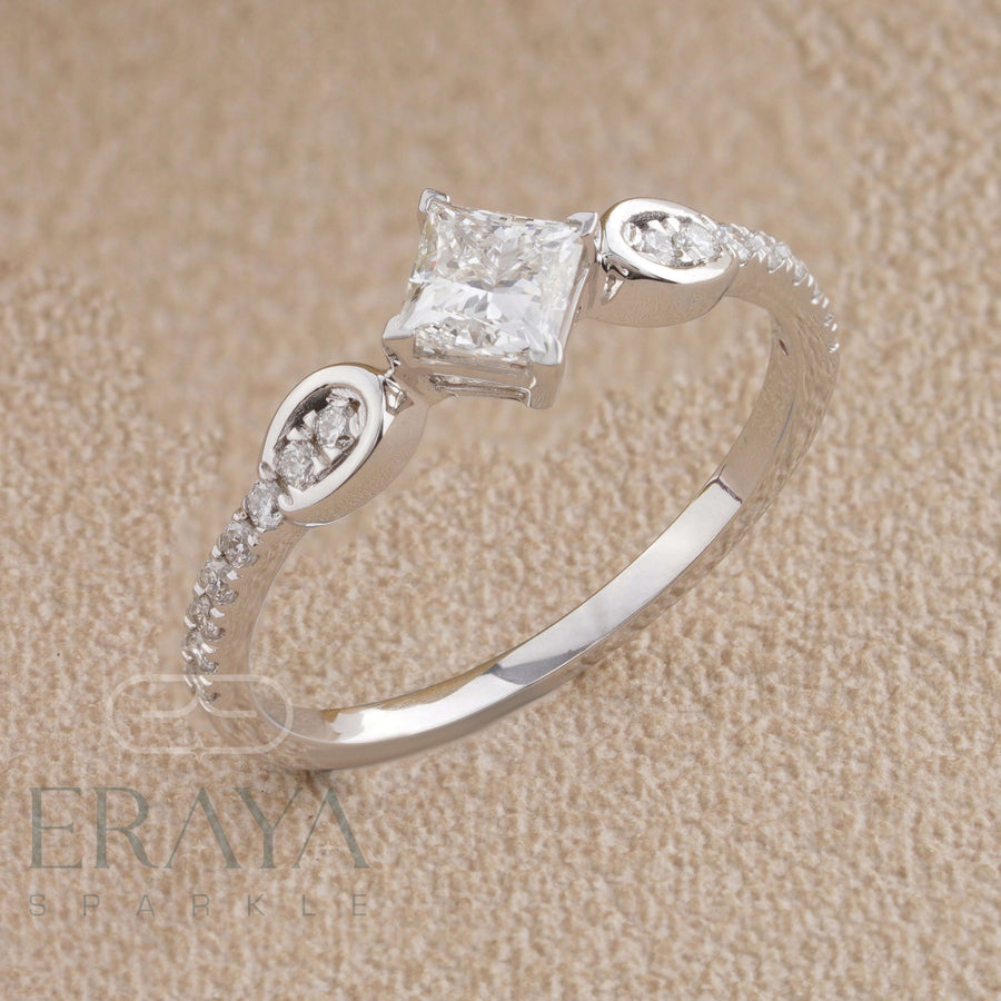 Princess Cut lab grown Diamond Ring - Ring