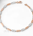 Two-Tone Geo Bracelet with Lab-Created Diamond Bracelate - Ring