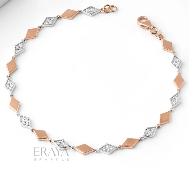Two-Tone Bracelet with Lab Diamond Bracelate - Ring